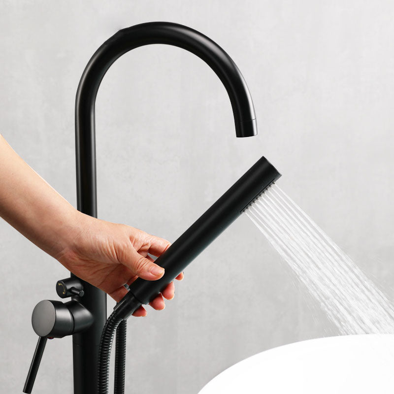 Contemporary Metal Freestanding Faucet Floor Mounted Freestanding Bathtub Faucet