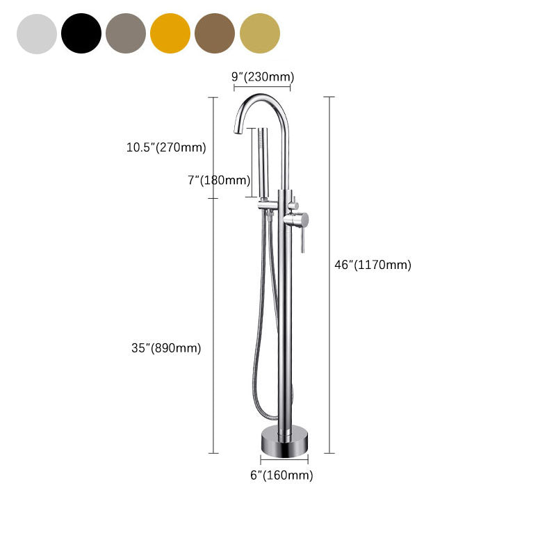 Contemporary Metal Freestanding Faucet Floor Mounted Freestanding Bathtub Faucet