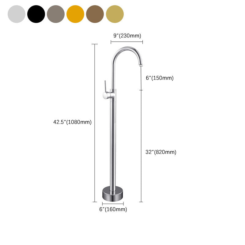 Contemporary Metal Freestanding Faucet Floor Mounted Freestanding Bathtub Faucet