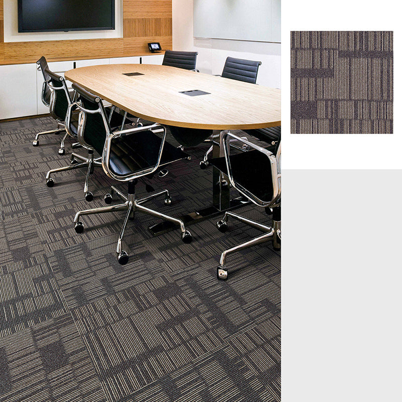 Gray Tone Level Loop Carpet Tile Geometric Self Adhesive Indoor Office Carpet Tiles