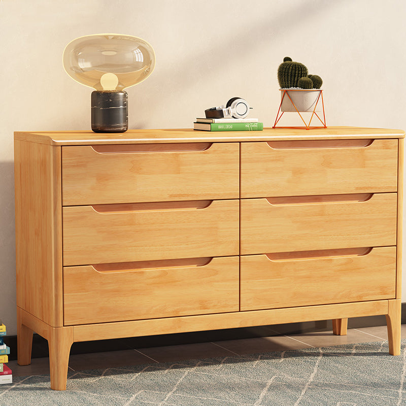 Contemporary Chest Home Rubber Wood Storage Chest with Drawers