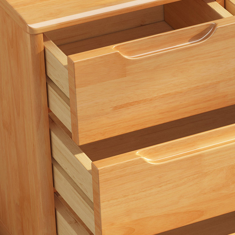 Contemporary Chest Home Rubber Wood Storage Chest with Drawers