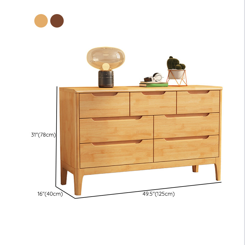 Contemporary Chest Home Rubber Wood Storage Chest with Drawers
