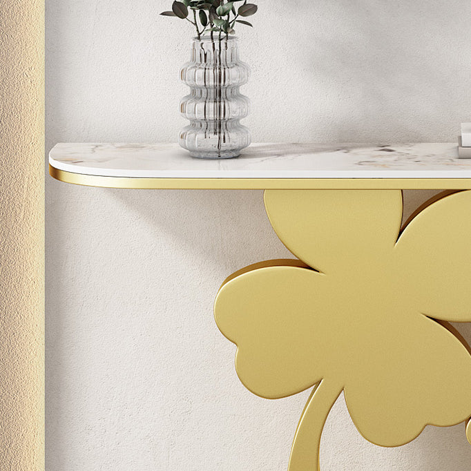Glam Half Moon Console Table Scratch Resistant Accent Table for Hall