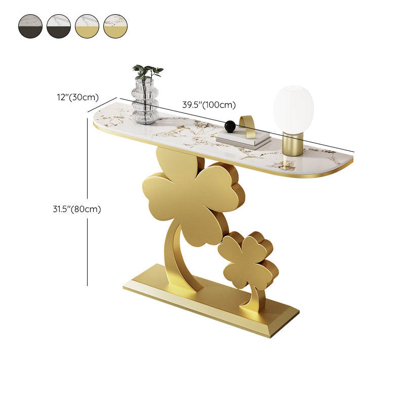 Glam Half Moon Console Table Scratch Resistant Accent Table for Hall