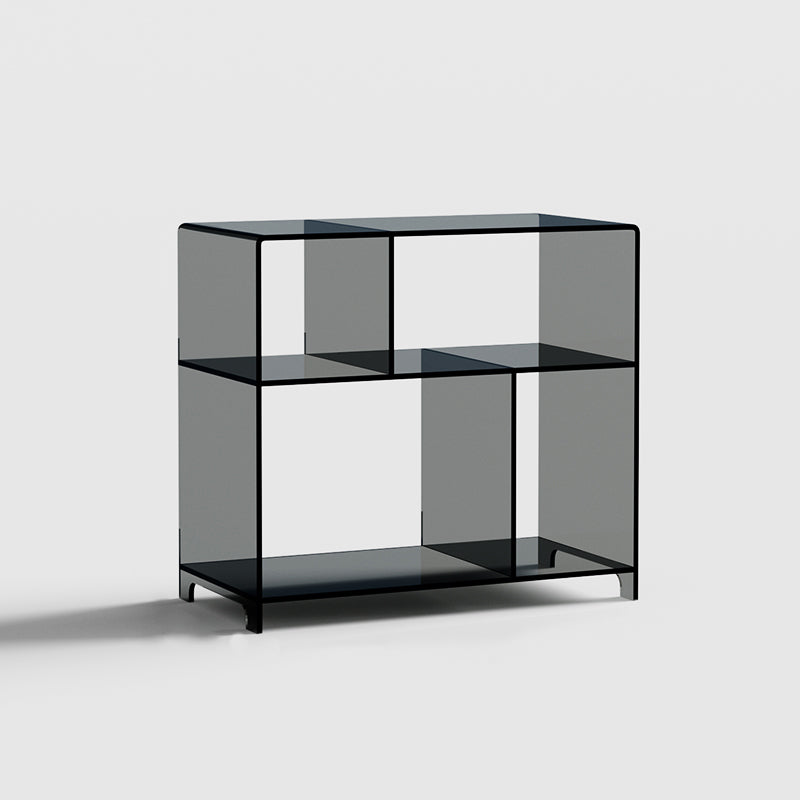 4 Shelves Modern Style Bookshelf Open Back Geometry Acrylic Bookcase