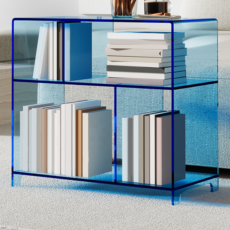 4 Shelves Modern Style Bookshelf Open Back Geometry Acrylic Bookcase