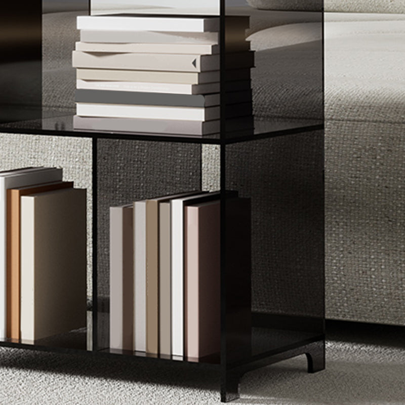 4 Shelves Modern Style Bookshelf Open Back Geometry Acrylic Bookcase