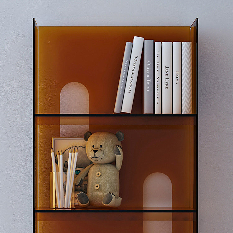 Modern Style Closed Back Bookshelf Acrylic Bookcase for Living Room
