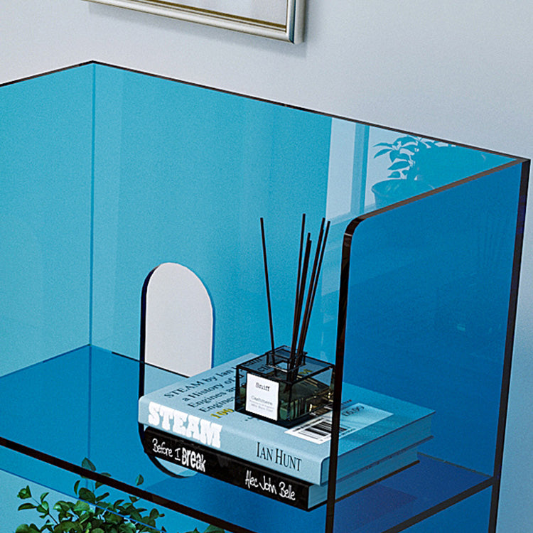 Modern Style Closed Back Bookshelf Acrylic Bookcase for Living Room