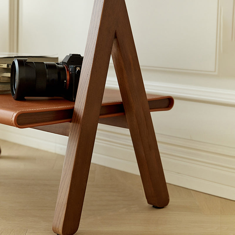 Modern Style Open Back Bookshelf Ladder Wooden Bookcase for Home Office