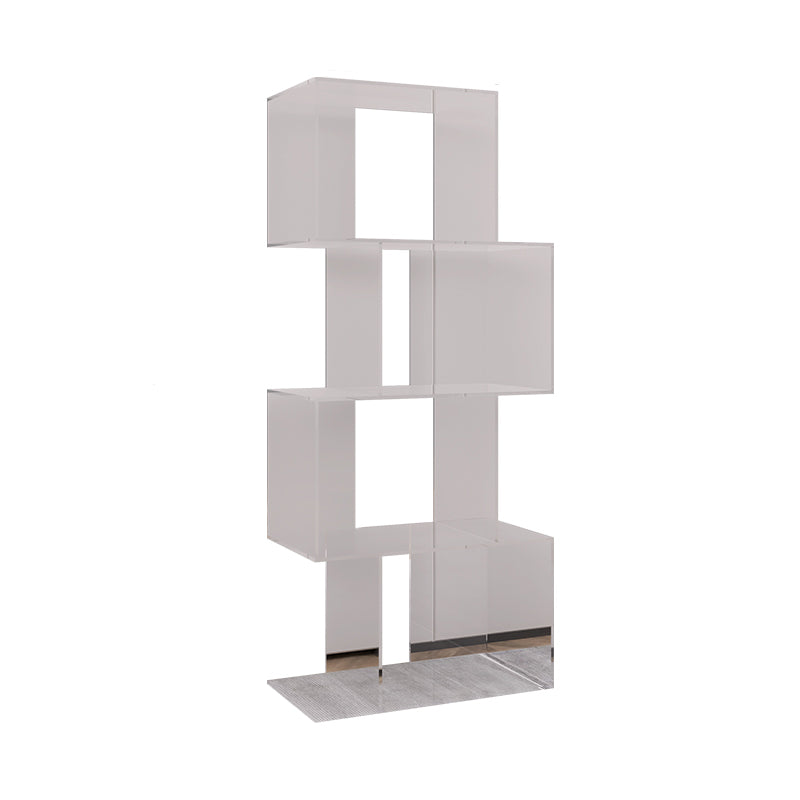 Acrylic Open Back Bookcase Scandinavian Standard Bookshelf with Shelves