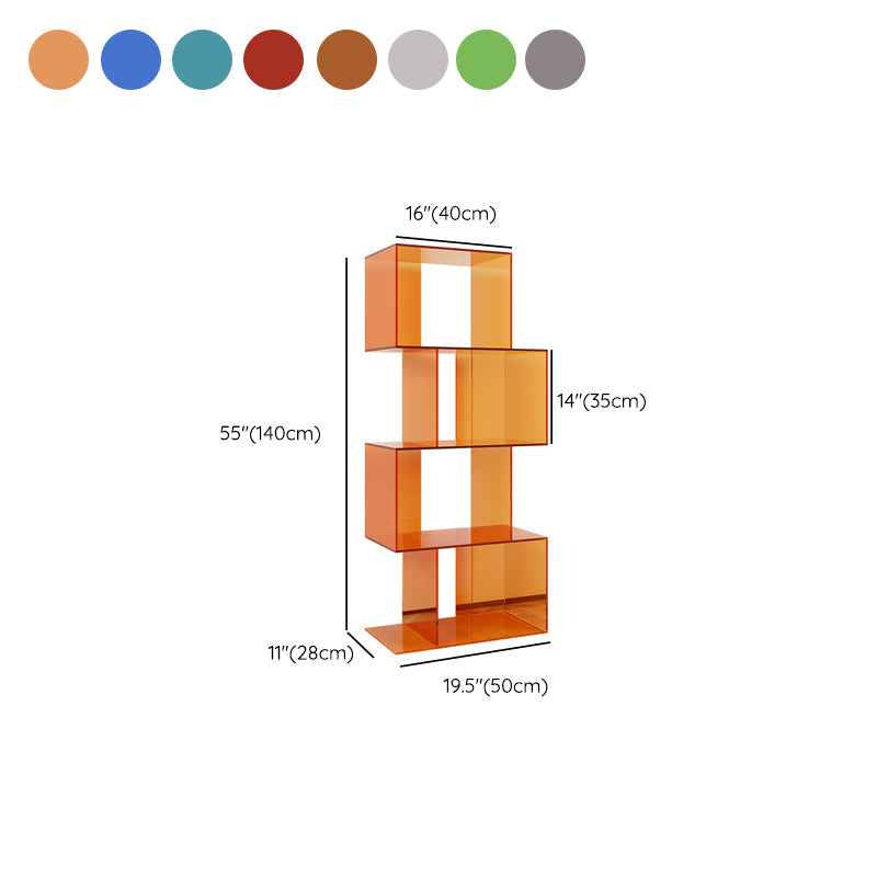 Acrylic Open Back Bookcase Scandinavian Standard Bookshelf with Shelves