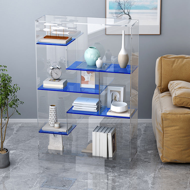 Contemporary Closed Back Standard Bookshelf Acrylic Bookcase