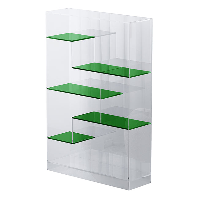 Contemporary Closed Back Standard Bookshelf Acrylic Bookcase