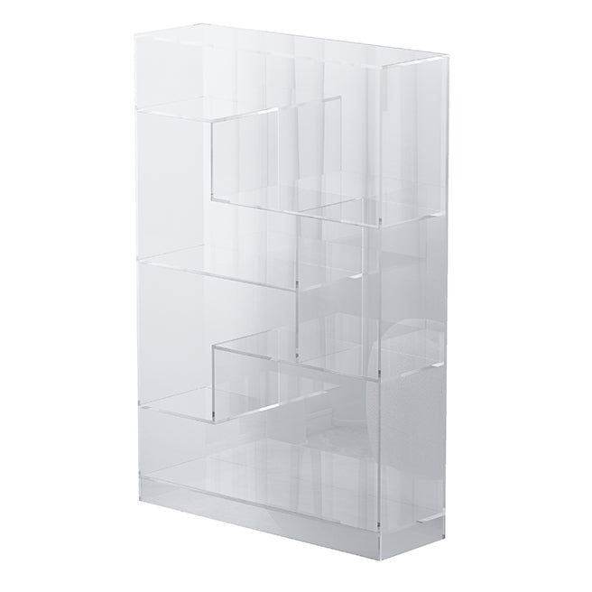 Contemporary Closed Back Standard Bookshelf Acrylic Bookcase