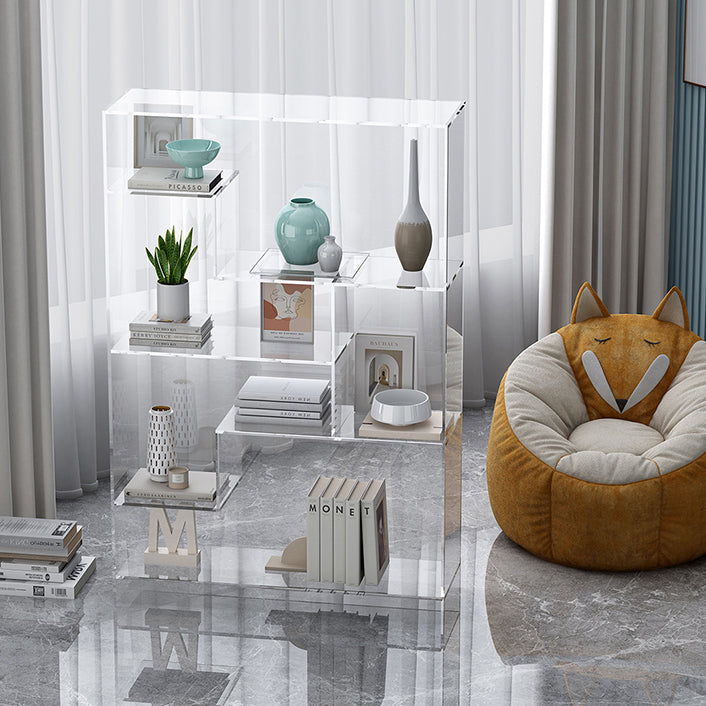 Contemporary Closed Back Standard Bookshelf Acrylic Bookcase