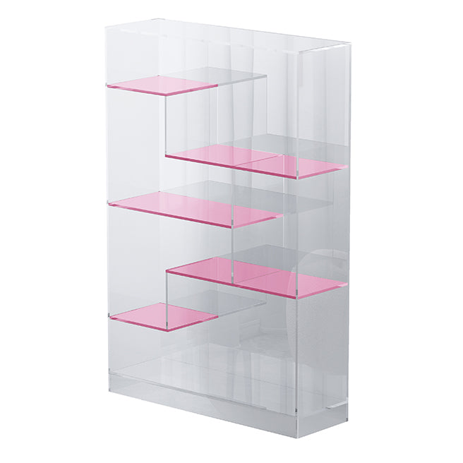 Contemporary Closed Back Standard Bookshelf Acrylic Bookcase