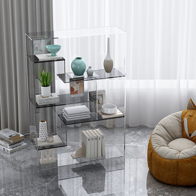 Contemporary Closed Back Standard Bookshelf Acrylic Bookcase