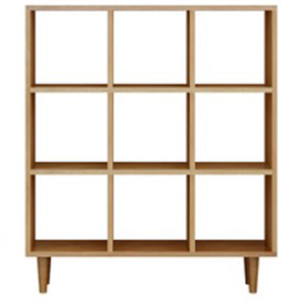 Modern Style Open Back Bookshelf Wooden Shelf Bookcase in Brown