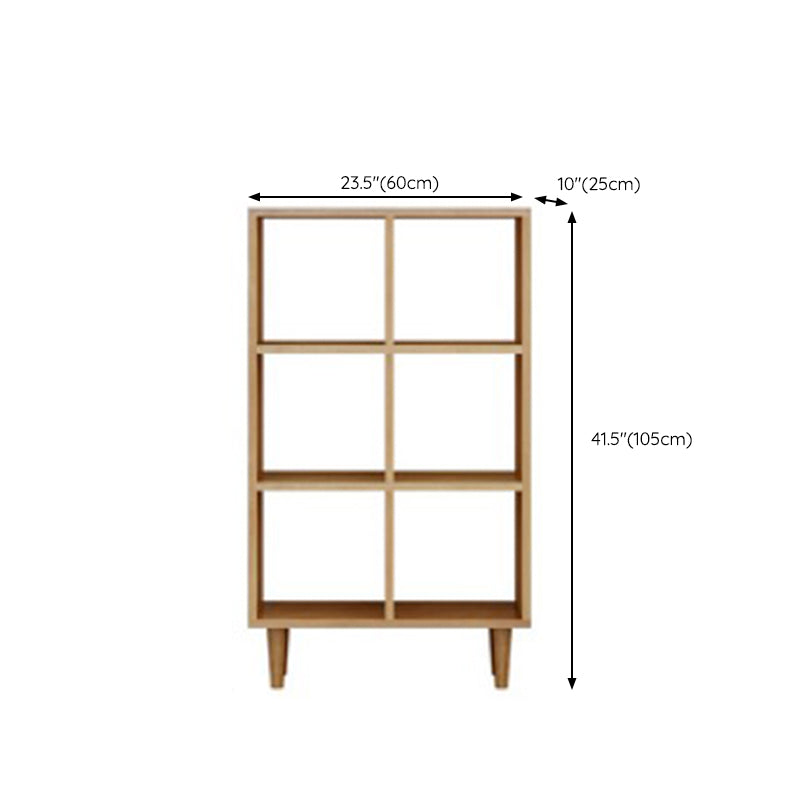 Modern Style Open Back Bookshelf Wooden Shelf Bookcase in Brown