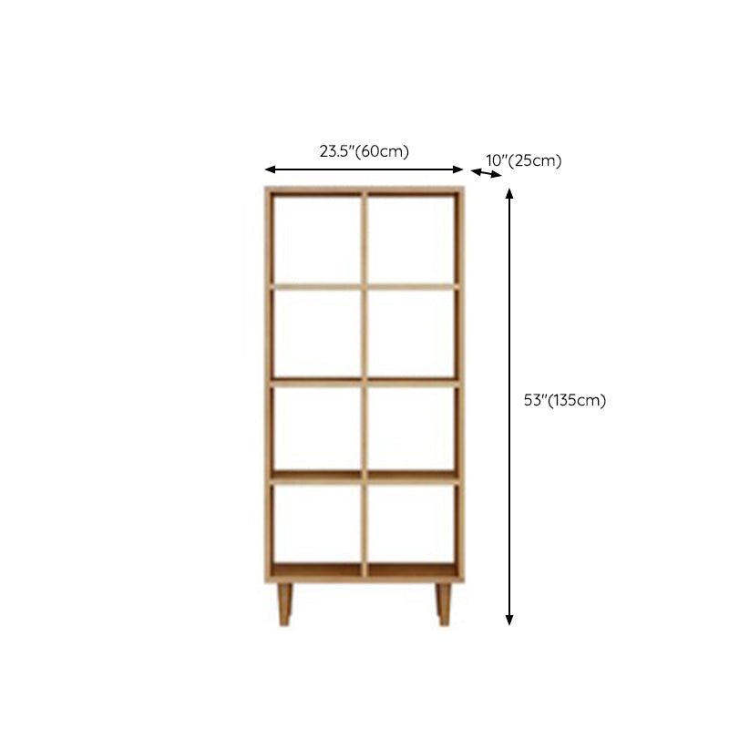 Modern Style Open Back Bookshelf Wooden Shelf Bookcase in Brown