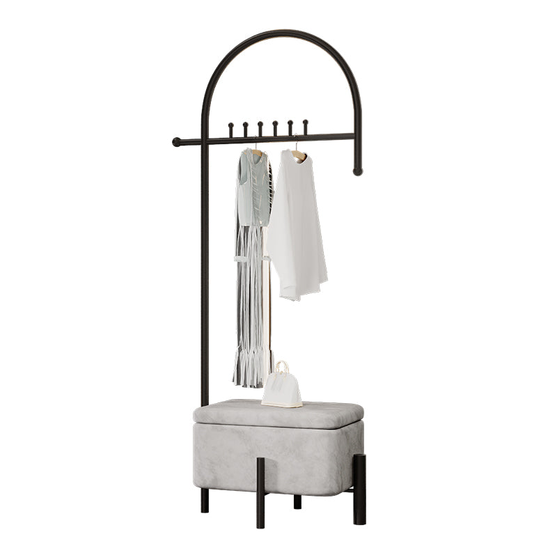 Luxurious Metallic Coat Hanger Free Standing Coat Rack with Flip Box