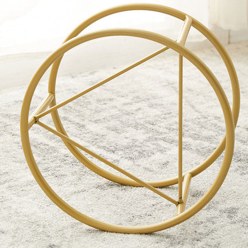 Mildew Resistant Ottoman Pure Color Modern Upholstered Velvet Round Ottoman