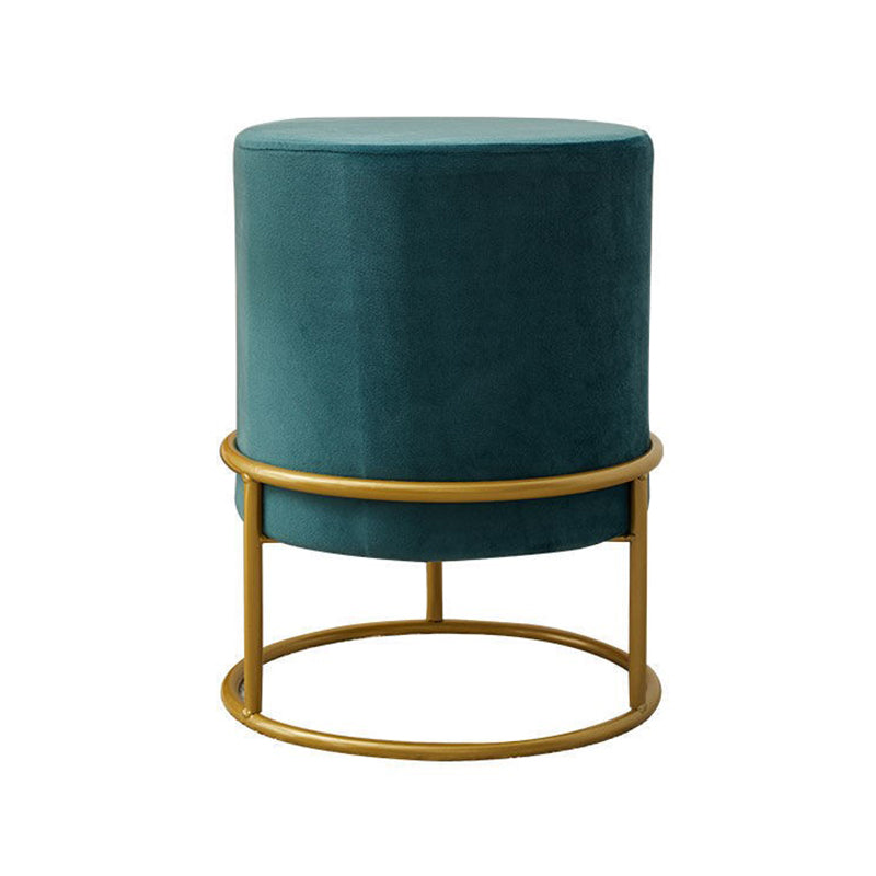 Mildew Resistant Ottoman Pure Color Modern Upholstered Velvet Round Ottoman