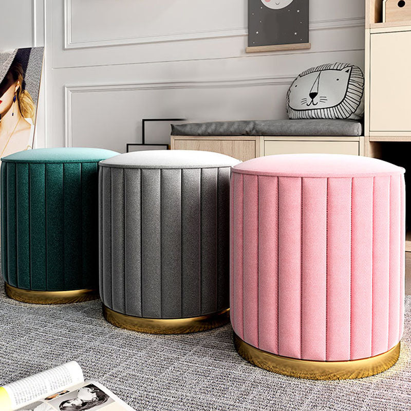 Gorgeous Round Pouf Solid Color Stain Resistant Pouf for Drawing Room