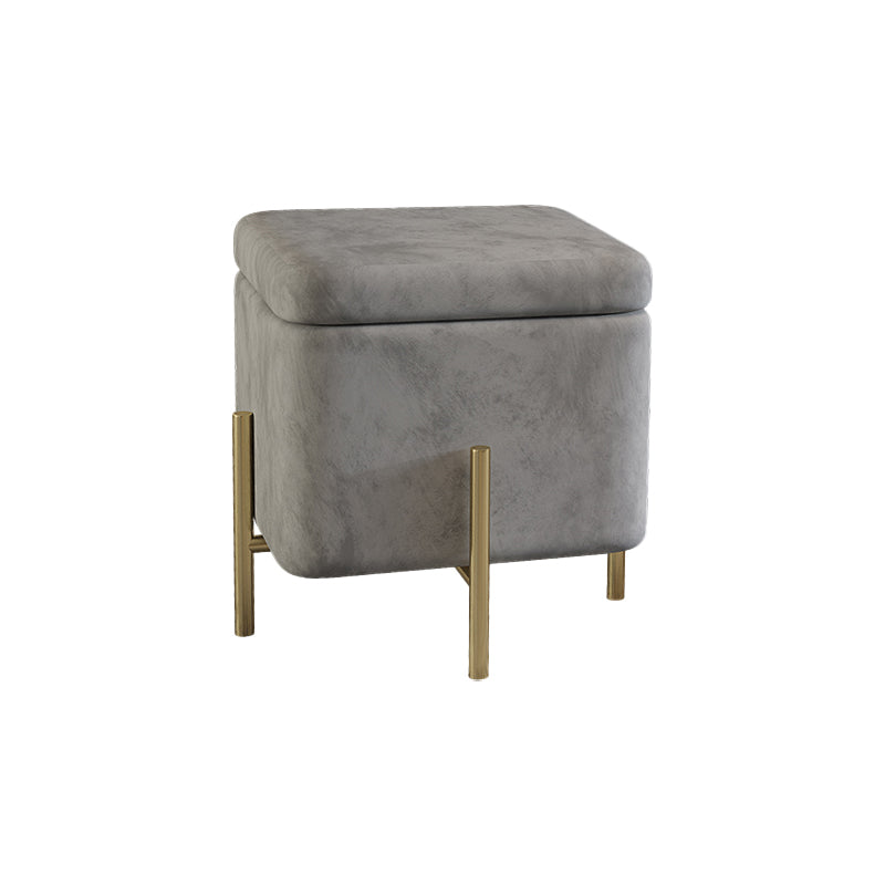 Ottoman Square Pure Color Velvet Scratch Resistant Ottoman with Storage