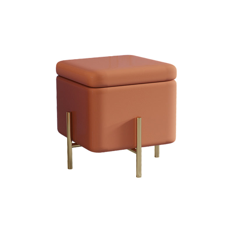 Ottoman Square Pure Color Velvet Scratch Resistant Ottoman with Storage