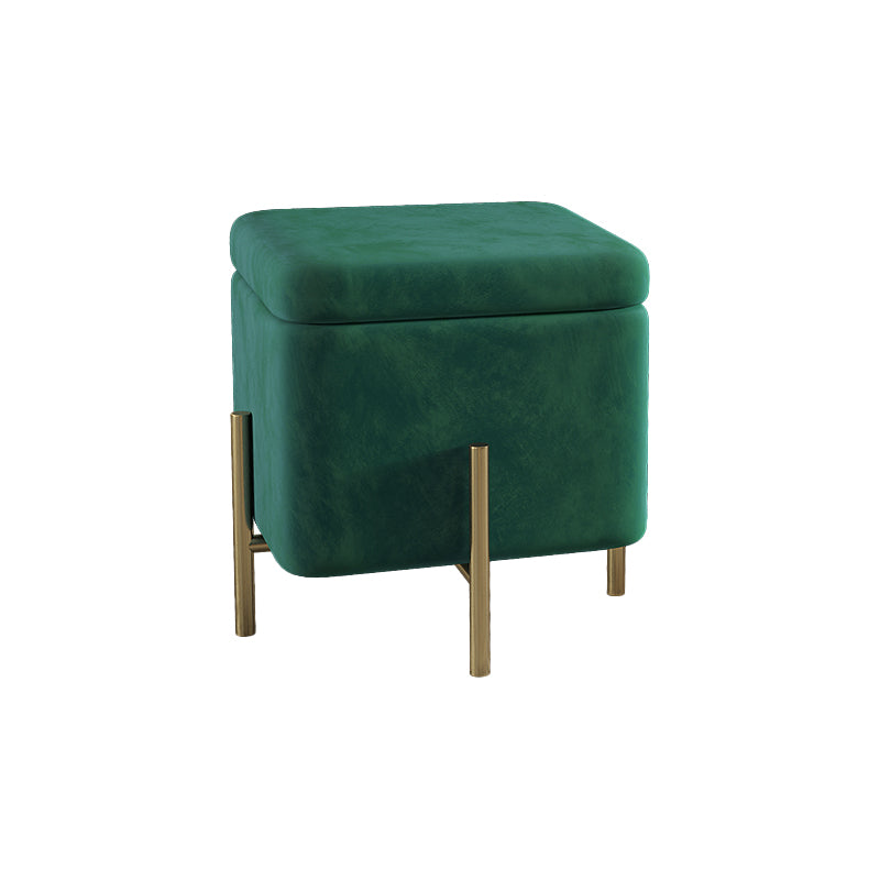 Ottoman Square Pure Color Velvet Scratch Resistant Ottoman with Storage