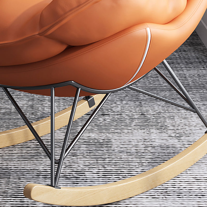 Modern Rocking Chair Upholstered Removable Cushions Rocking Accent Chair with Dark Legs