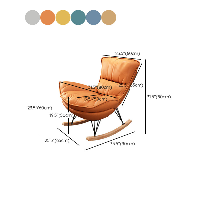 Modern Rocking Chair Upholstered Removable Cushions Rocking Accent Chair with Dark Legs