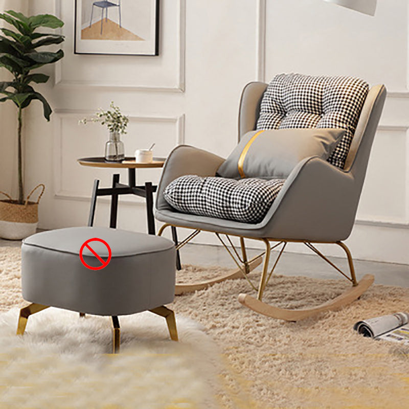 Modern Upholstered Rocker Chair Metal Frame Friction Resistant Rocker Chair for Home