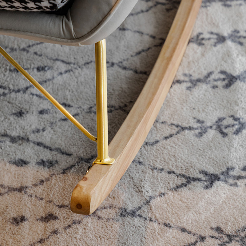 Modern Upholstered Rocker Chair Metal Frame Friction Resistant Rocker Chair for Home