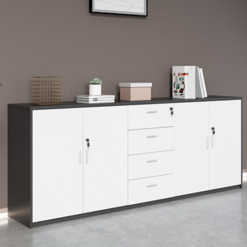 Lateral File Cabinet Wood Color Block Locking File Cabinet with Drawers