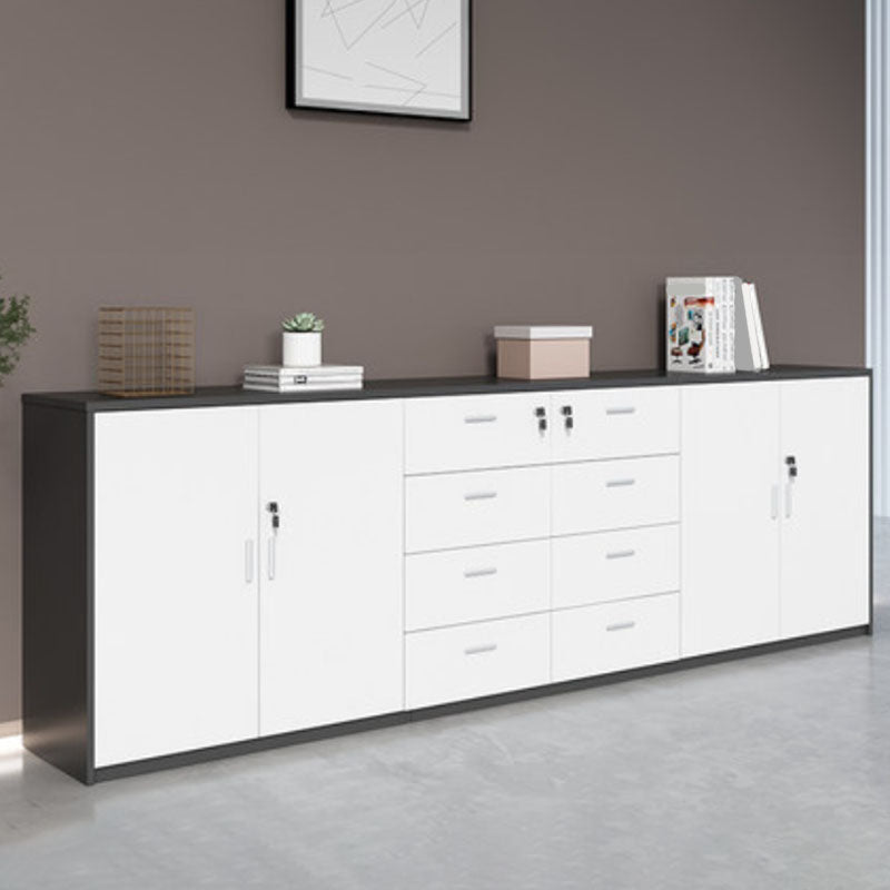 Lateral File Cabinet Wood Color Block Locking File Cabinet with Drawers