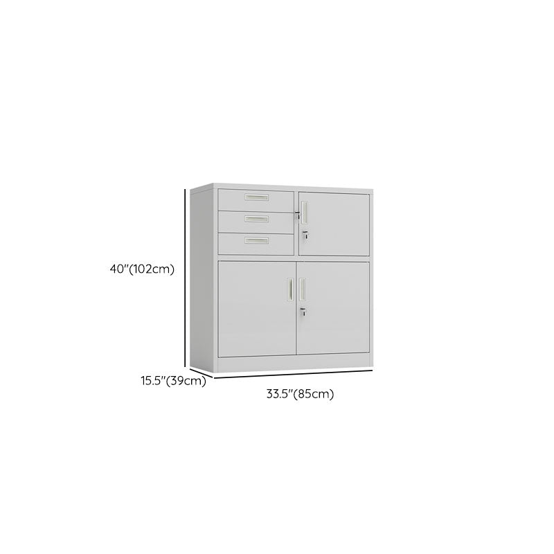 Basic Metal File Cabinet Solid Color Storage Shelve Locking File Cabinet for Office