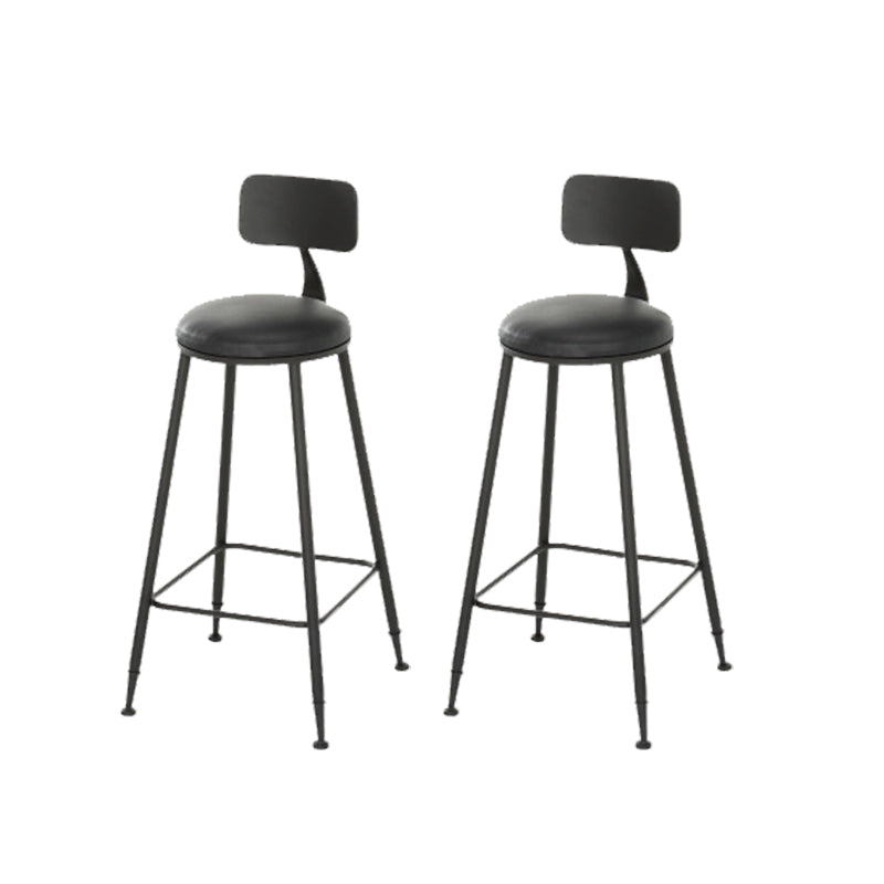 Armless Dining Stools Contemporary Metal Bar Stools with Footrest