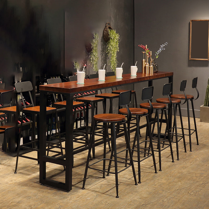 Armless Dining Stools Contemporary Metal Bar Stools with Footrest