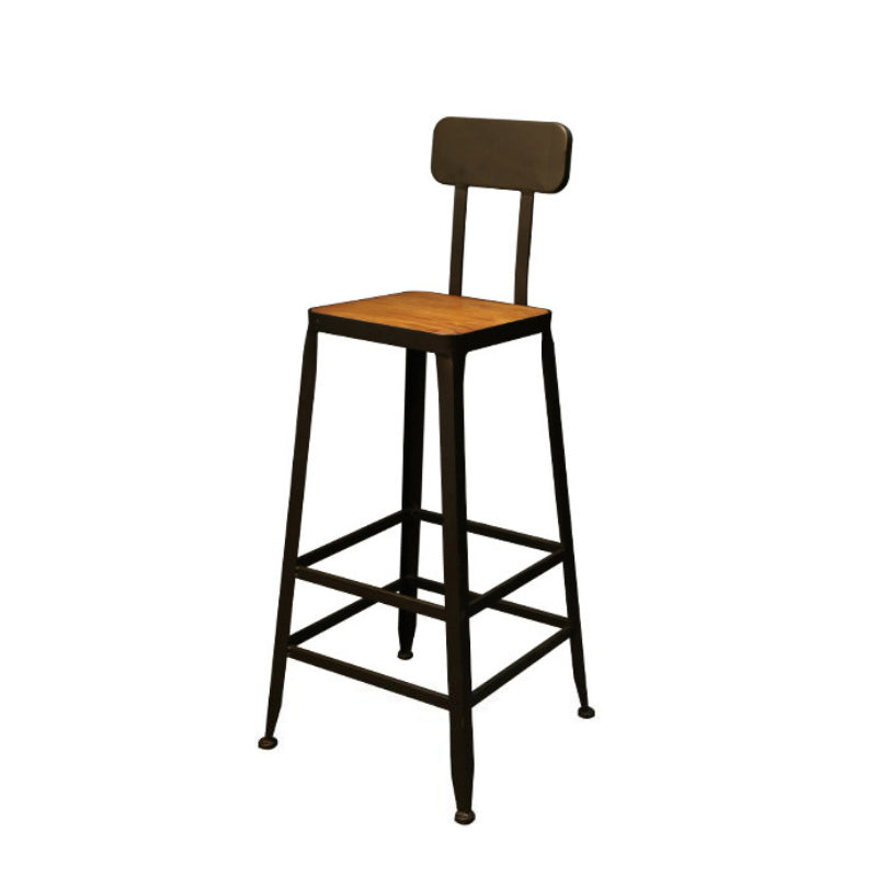 Armless Dining Stools Contemporary Metal Bar Stools with Footrest