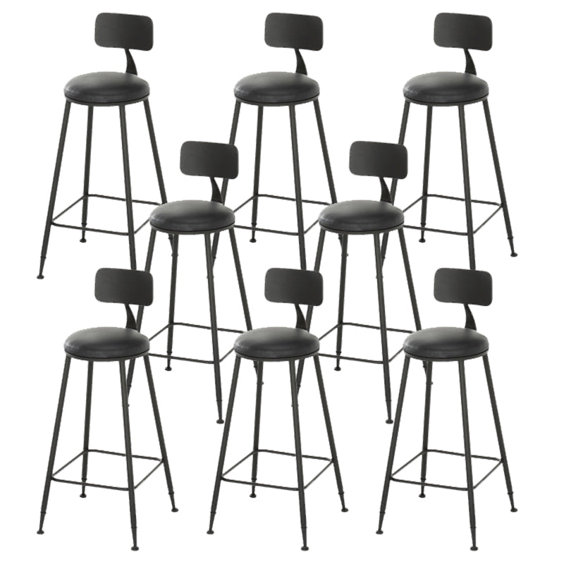 Armless Dining Stools Contemporary Metal Bar Stools with Footrest