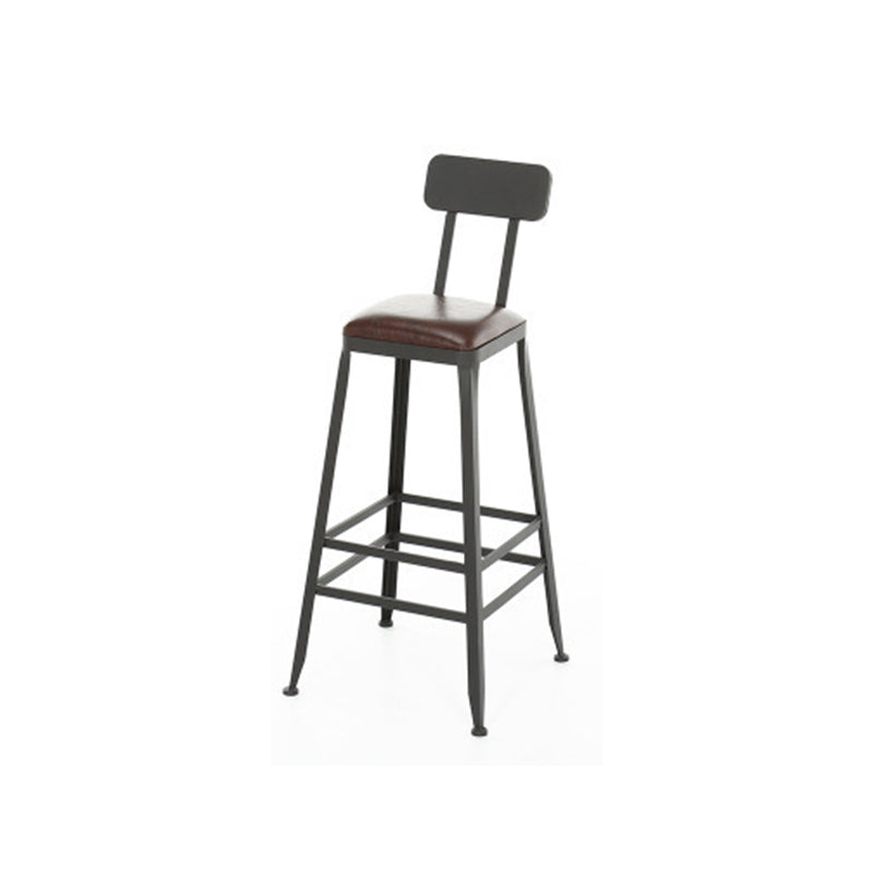 Armless Dining Stools Contemporary Metal Bar Stools with Footrest