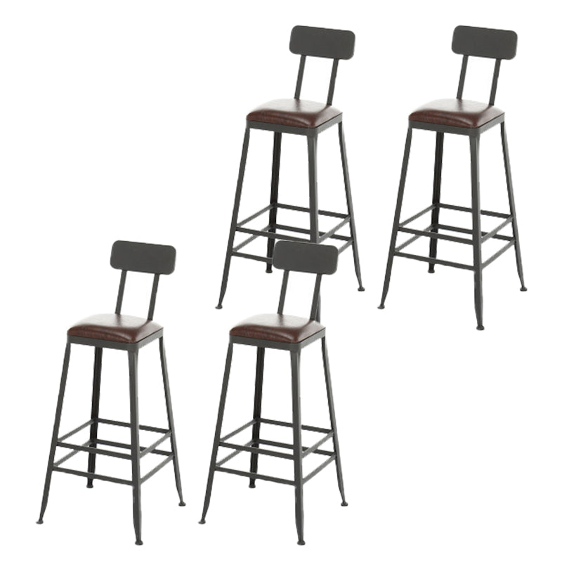 Armless Dining Stools Contemporary Metal Bar Stools with Footrest