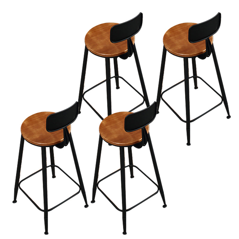 Armless Dining Stools Contemporary Metal Bar Stools with Footrest