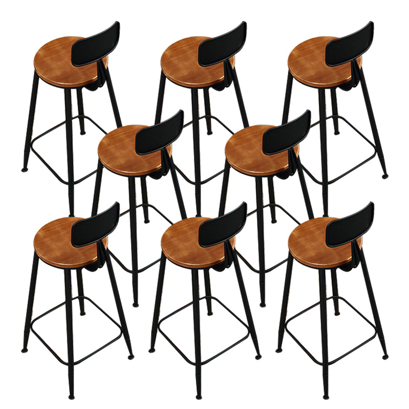 Armless Dining Stools Contemporary Metal Bar Stools with Footrest