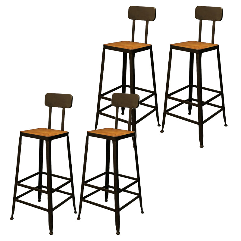 Armless Dining Stools Contemporary Metal Bar Stools with Footrest