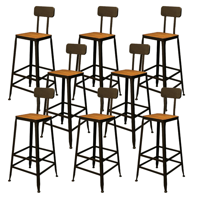 Armless Dining Stools Contemporary Metal Bar Stools with Footrest